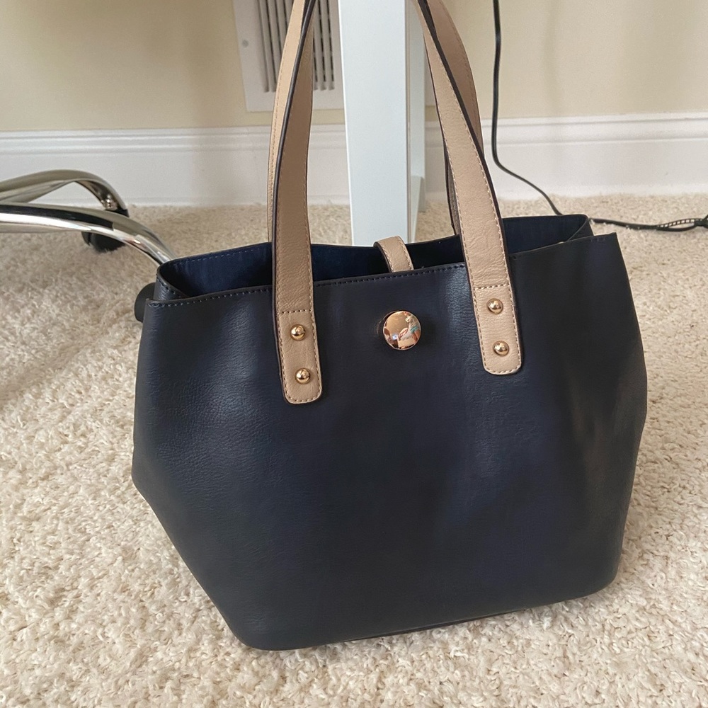 charming charlie navy blue purse with wallet